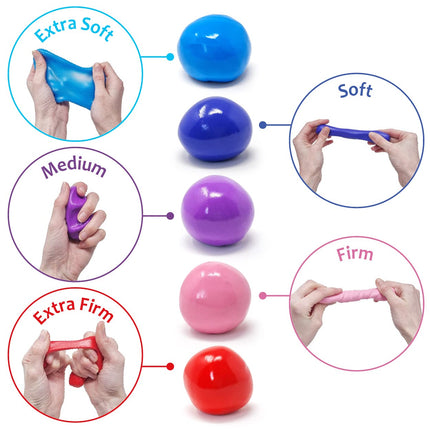 JFA Medical Therapy Putty 57g, 5 different strengths, 5 alternative colors, Putty for hand training, Therapy Modeling Clay