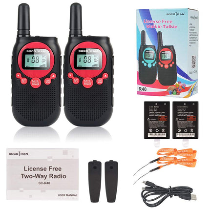 Walkie Talkies for Kids, Rechargeable Two-Way Radios 8 Channels Range 5km PMR 446 Radio with VOX LCD Screen, Walkie Talkie Toy Gifts 2 Pack Red