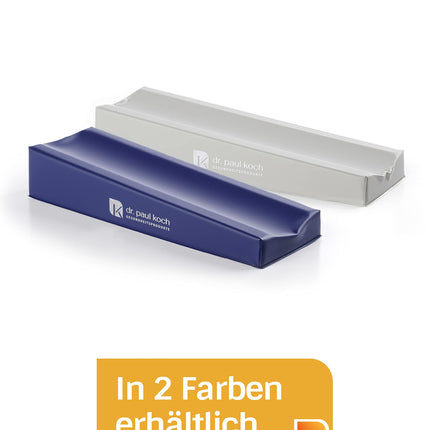 Dr. Paul Koch | Injection cushion 45x15cm | Foam padding | Washable PVC cover | Pre-shaped armrest | Ivory white | Made in Germany