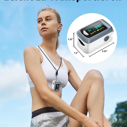 Blood oxygen saturation monitor, heart rate monitor and fast Spo2 oxygen meter with LED screen, batteries included