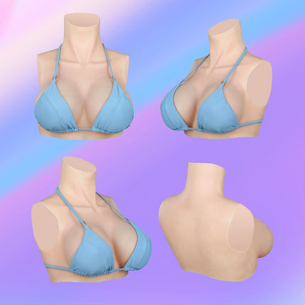 Minaky Silicone Breast Forms, Lifelike False Breasts Breast Prostheses, Crossdresser, Cosplay, Transgender Prosthesis, Mastectomy Fake Breasts, Silicone E cup, Yellow