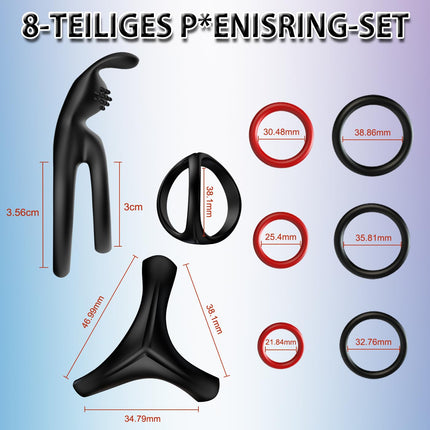 Triangular Penis Rings, Pleasure Ring Set 5 Cock Rings Silicone Cock Rings Testicle Rings for a Harder and Longer Erection Erotic Sex Toy for Couples Fits Any Size Penis Ring Black