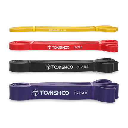 TOMSHOO Resistance Bands, 5 Pack, Skin-Friendly Latex Pull-Up Bands for Crossfit, Stretching, Powerlifting, Gym, Home, Yoga, Strength Training, Workout Bands for Men and Women