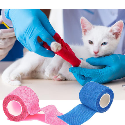 Self-adhesive bandage 12 rolls, 5 cm x 4.5 m plaster roll dressing material, elastic bandage bandage fixation bandage adhesive bandage self-adhesive for sports, wrist vet wrap cat dog horse (black)