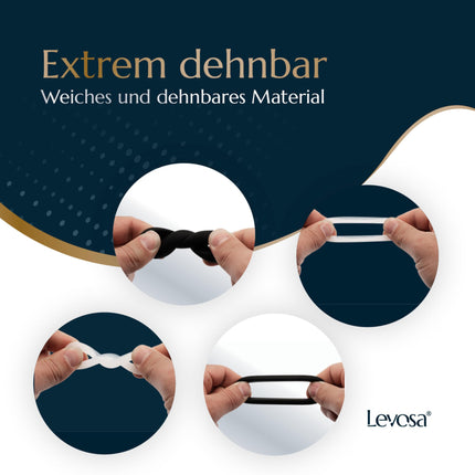 Levosaยฎ Penis Ring Set for Harder Erections and More Stamina - 6 Stretchy Penis and Testicle Rings for Men - Sex Toy for Couples - Brand from Hamburg