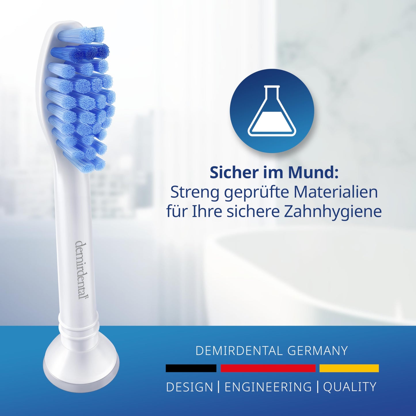 8er demirdental Aufsätze passend für Philips Sonicare Ersatzbürsten ProResults Medium Bürstenköpfe, für täglich präzise Zahnreinigung, entspricht HX6018