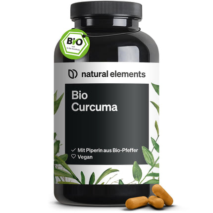 Organic Curcuma with Black Pepper – 240 Capsules – 4350mg Organic Curcuma (Turmeric) per daily dose – with Curcumin & Piperine – High dosage, vegan – Produced in Germany & laboratory-tested