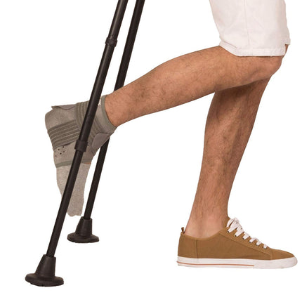 KMINA - Crutches rubber 19 mm, 18 mm, 17 mm (x2 pieces), rubber feet walking aid, rubber buffers walking sticks, black - Made in Europe.