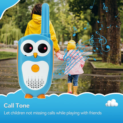 Retevis RT30 Walkie Talkie for Kids, Cartoon Owl Walkie Talkie for Kids Ages 8 and Up, Gifts for Kids, Camping Family Game (Blue, 2 PCS)