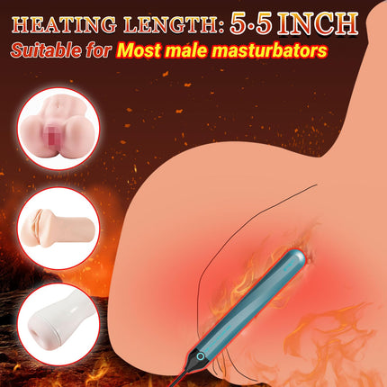 Heating rod for male masturbator, 115℉ (46℃) fast heating USB heating rod with automatic temperature control and indicator light, sex toy warmer