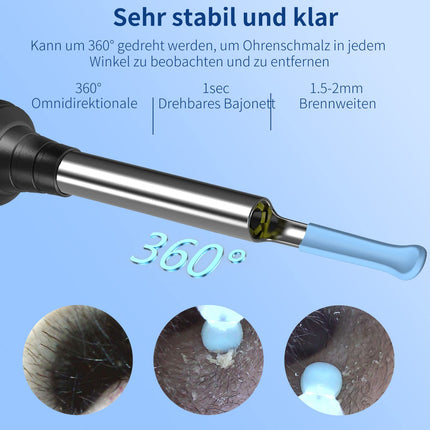 Earwax Remover Otoscope, VITCOCO WiFi Ear Cleaner Camera 5MP HD Ear Camera IP67 Waterproof Otoscope 3.5mm Lens Ear Endoscope with 6 LEDs for iPhone, iPad and Android Smartphones (Black)
