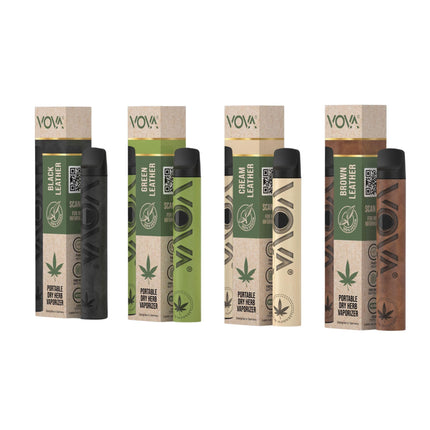 Vaporizer 1000 mAh | VOVA Vaporizer for Herbs & Extracts, Herbal Vaporizer, Vaporizer Pen | Compact & Handy | High-Quality Leather | Adjustable Temperature (Green)