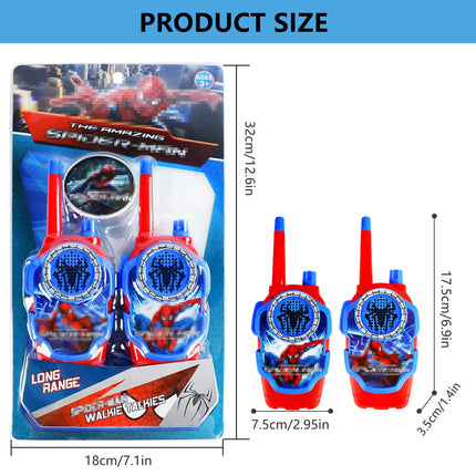 Walkie Talkie Children, 2 Pieces Spider Walkie Talkie Toys from 3 4 5 6 7 8 Years Boys and Girls Radio Set Children's Toy Walkie Talkie Gifts for Adventures in Camping, Hiking, Outdoors