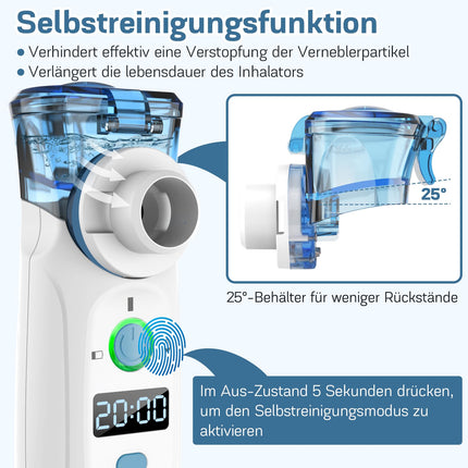 Nigecue Inhaler Portable Nebulizer Set Low-noise Inhaler Nebulizer with Mouthpiece and Mask for Children and Adults, USB Rechargeable