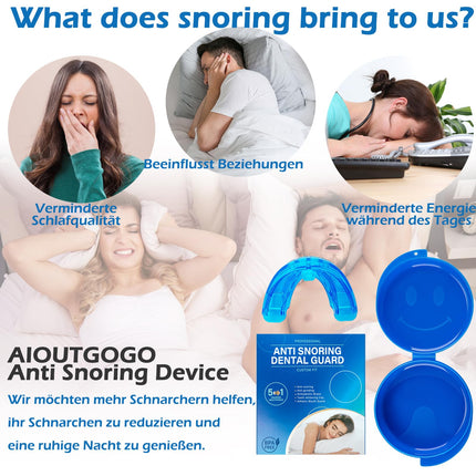 AIOUTGOGO Snore Stopper-Snoring Device Multipurpose Anti Snoring Snore-Free Stopper-Effective Snoring Stopper against Snoring for Men and Women Anti Snoring Mouthpiece Device (Ready to Use)
