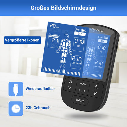 Comfytemp 4 Channels 8 Electrodes TENS/EMS/DIY Device Pain Therapy with 24 Modes, Massage for Arm, Leg, Back, Shoulder, Neck with 10 Electrode Pads K6106