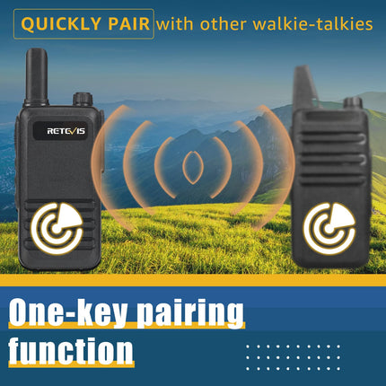Retevis RB647 PMR446 Walkie Talkie, Waterproof IP67 Mini Two-Way Radio with 16 Channels, Emergency Alarm, VOX Walkie Talkies Professional for Adults, Outdoor Hiking (Black, 1 Pack)