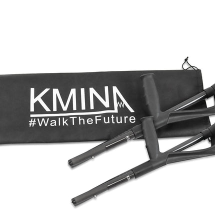 KMINA PRO - Carbon Crutches Foldable Black, Forearm Crutches, Adults, Lightweight Walking Aids, Foldable - Made in Europe