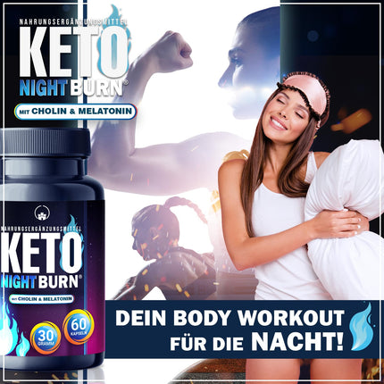 NEW: Saint Nutrition® KETO NIGHT BURN - Appetite suppressant with melatonin 0.5 mg and choline for the night - Metabolism formula extremely fast & finally - improved formula for women & men