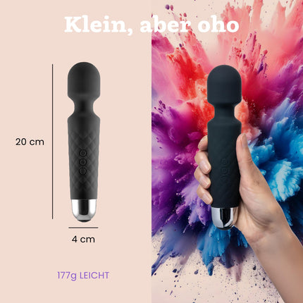 Vibrator for Women - Quiet and Powerful Massager + Battery - Sex Toy with 20 Vibration Patterns and 8 Speed Levels - Wireless Dildo for Clitoris, G-Spot - Oliver James (Black)
