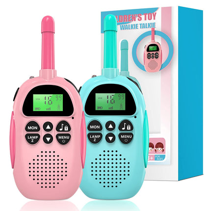 ULEWAY Walkie Talkie for Kids? Rechargeable Two-Way Radio, 3 km Range, Boy Girl Toy 4-12+ Years, 16 Channels, Walkie Talkie for Outdoor Adventures, Camping, Hiking 2 Pack - Pink Blue