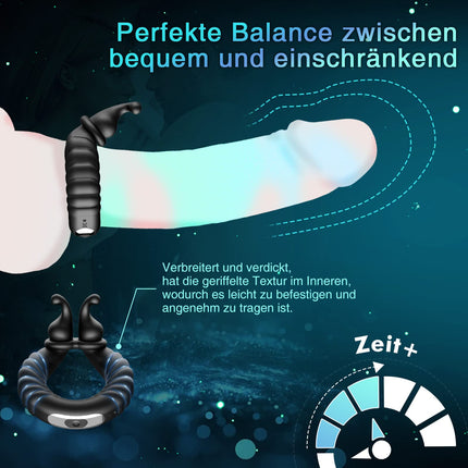 Penis ring vibrator, penis rings sex toy for couples with adjustable size, cock ring sex toy for couples extreme sex with 10 vibration modes, penis ring sex toy for men extreme