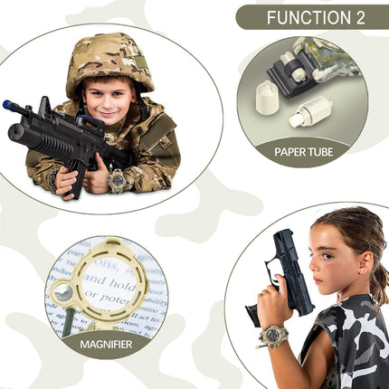 ydi Walkie Talkies for Kids, Rechargeable Watch Walkie Talkie with Flashlight, Camping Hiking Cycling Outdoor Toys, Gifts for Girls and Boys, 2 Packs