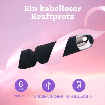 Vibrator for Women - Quiet and Powerful Massager + Battery - Sex Toy with 20 Vibration Patterns and 8 Speed Levels - Wireless Dildo for Clitoris, G-Spot - Oliver James (Black)