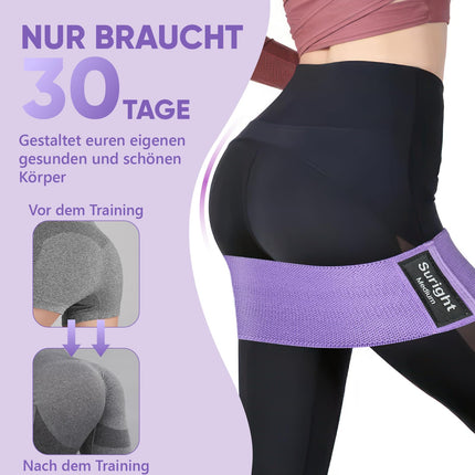 Knitted fitness bands, resistance bands, yoga belts, non-slip and sweat-proof, gymnastics belts, hip, leg training, strength training and pull-ups (light purple, purple, dark purple)