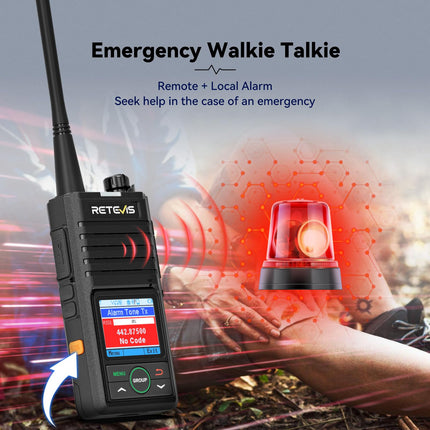 Retevis RB658 Walkie Talkies, Professional 2-Way Radio, APP Setting, Intelligent Noise Reduction, Alarm, 1800mAh Rechargeable Two-Way Radios for Adults, Motorcycle (1 Pack, Black)