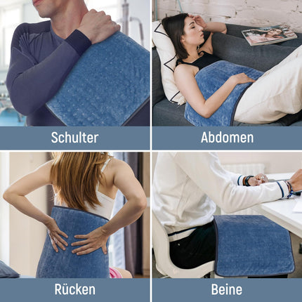 Heating pad, 80 x 60 cm fast heating technology, electric heating pad with automatic shut-off and 6 temperature levels, heating pad for back, shoulder, stomach, neck, machine washable