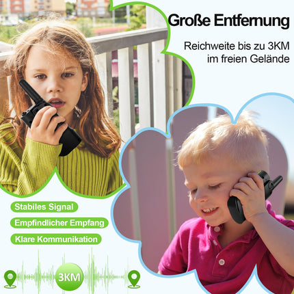 AWANFI Walkie Talkie Kids, Walkie Talkie Rechargeable Li-ion Battery, Two-Way Radio Set, Walkie Talkie VOX, LCD Flashlight, Key Lock, Walkie Talkie for Gift Camping Adventure, 3-12 Years