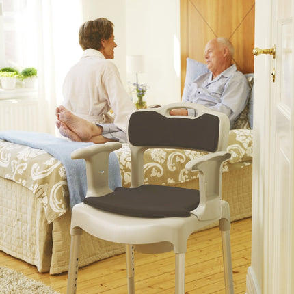 Etac Swift Commode, Commode Toilet Chair, Bedroom Commode, Adjustable Leg Height, Lightweight and Easily Moved, 46 x 41 cm Seat