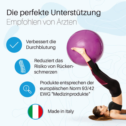 PEZZI - Gymnastic Ball Original Pezziball Standard 65cm Ø – Seat ball for therapy, sports & office – Universal training ball made of robust PVC, load capacity up to 400 kg – Green