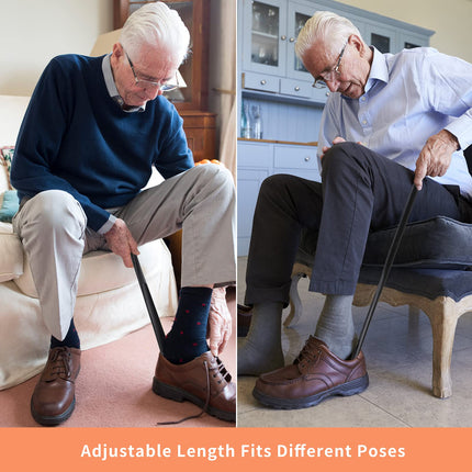 Knee hip surgery rehabilitation sets, 4 dressing aids including 80 cm foldable gripper, sock aid, shoehorn, dressing aid stick