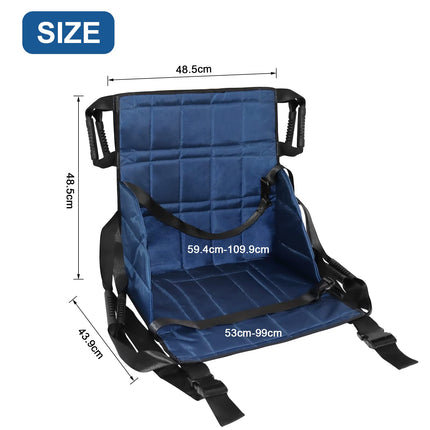 LOSCHEN Transfer Shoulder Strap Full Body Transfer Seat Pad Patient Lifter Lifting Sling Senior Mobility Transfer Board Safety Belt Stair Slide Board (Dark Blue)