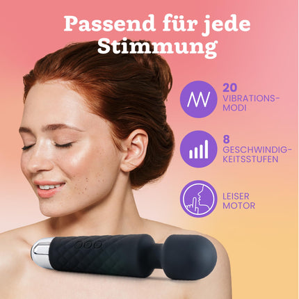 Vibrator for Women - Quiet and Powerful Massager + Battery - Sex Toy with 20 Vibration Patterns and 8 Speed Levels - Wireless Dildo for Clitoris, G-Spot - Oliver James (Black)