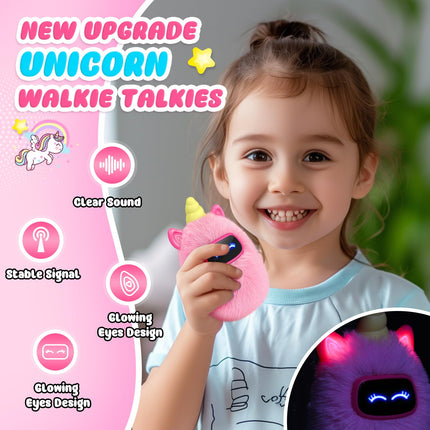 iKidiki Unicorn Walkie Talkie Children, Gifts Girls 3 4 5 6 7 8 9 10 Years Toys Girls 3-10 Years Unicorn Gifts for Girls Outdoor Toys