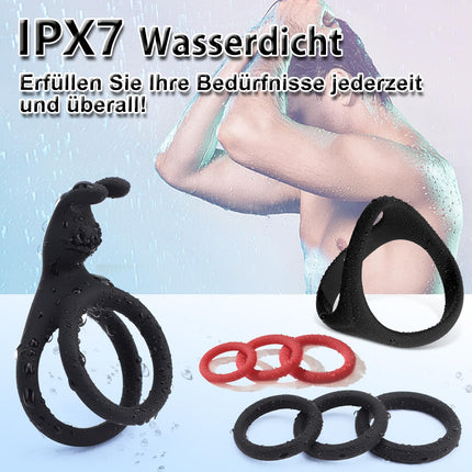 Triangular Penis Rings, Pleasure Ring Set 5 Cock Rings Silicone Cock Rings Testicle Rings for a Harder and Longer Erection Erotic Sex Toy for Couples Fits Any Size Penis Ring Black