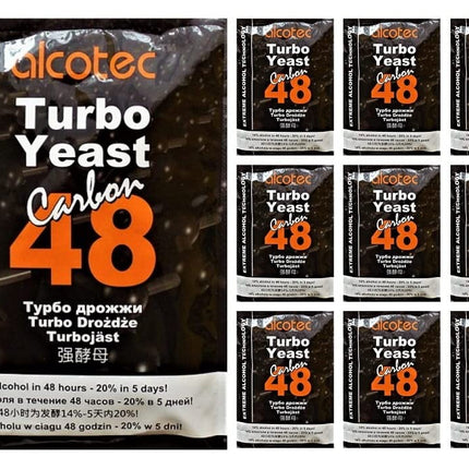 AlcoTec HUGBERT 48 Carbon Turbo, alcohol, fermentation yeast, yeast, liquor, distilling yeast, distillation, 10 pieces