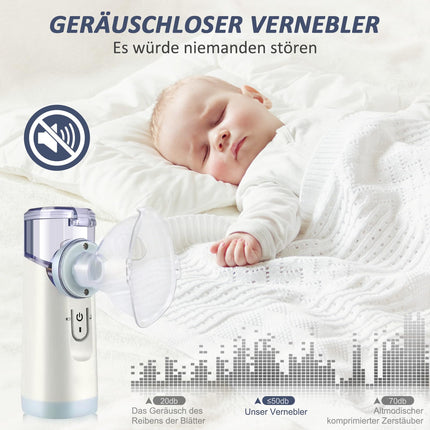 Inhalers for adults nebulizer inhaler children, quiet portable mesh nebulizer inhaler set USB rechargeable with mouthpiece and masks