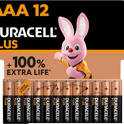 Lexibook - Miraculous Walkie Talkies, 200m, Communication Game for Children, 2 Communication Channels, Belt Clip, Black/Red, TW12MI + Duracell Plus AAA Batteries, 12 Pack, Long-Lasting Power, AAA Batteries