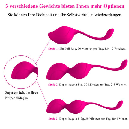 Love balls pelvic floor training balls, Allmay silicone kegel balls set of 3 pelvic floor training, pelvic floor trainer vaginal muscle training, bladder control, sex training sex toy for women
