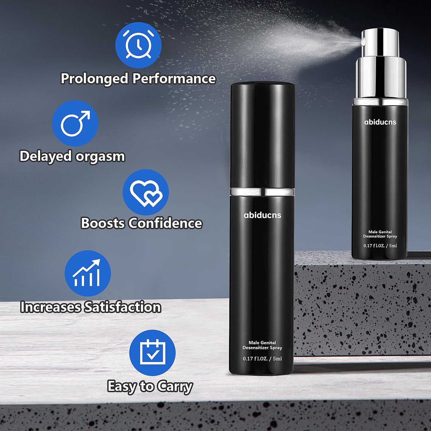 abiducns Delay Spray Sexual Enhancer für Männer, um länger im Bett zu halten, verlängert effektiv die Zeit der Männer und erhöht den Komfort, 5 ml, 50 Pumpstöße