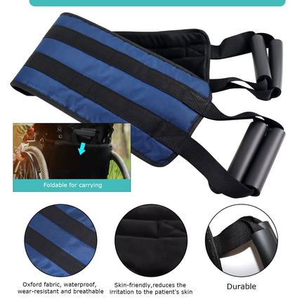 LOSCHEN 110cm Patient Transfer Belt, Padded Bed Transfer Care Belt for Disabled, Elderly, Seniors, Injured - Safe Turning Aid for Moving from Car, Wheelchair, Bed (Blue)