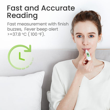 Digital Thermometer, Rectal, Oral, Armpit Thermometer, Fever Thermometer for Baby, Children, Adults, Accurate and Fast Readings, Waterproof Probe, Green