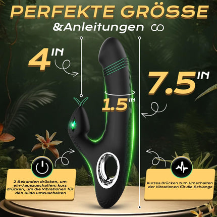 Dildo Vibrator Sex Toy for Women, Vibrator Sets for Women Clitoris Stimulator for Her, G-Spot Vibrators with Clitoris Stimulation with 10 Vibration Modes Sex Toys for Couples Sex Toy