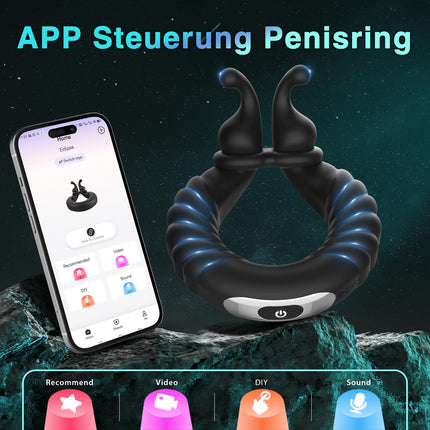 Penis ring vibrator, penis rings sex toy for couples with adjustable size, cock ring sex toy for couples extreme sex with 10 vibration modes, penis ring sex toy for men extreme