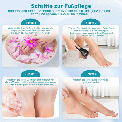Electric Callus Remover - Electric Callus Remover for Feet - Electric Callus Planer for Feet with 2 Gears, IPX7 Waterproof Callus Remover for Cracked Heels, Dead Skin, Callus Removal