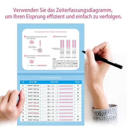 MOMMED Ovulation Test Strips, 60 practical ovulation test sticks with 60 urine cups - Fast fertility test for women - Ovulation test strips 25 mIU/ml